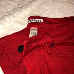 Express Red Skinny Jeans